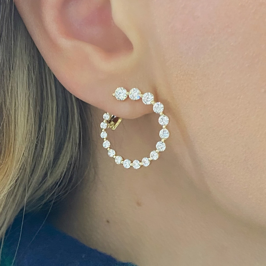 Liliana Diamond Circle Front Facing Hoop Earrings