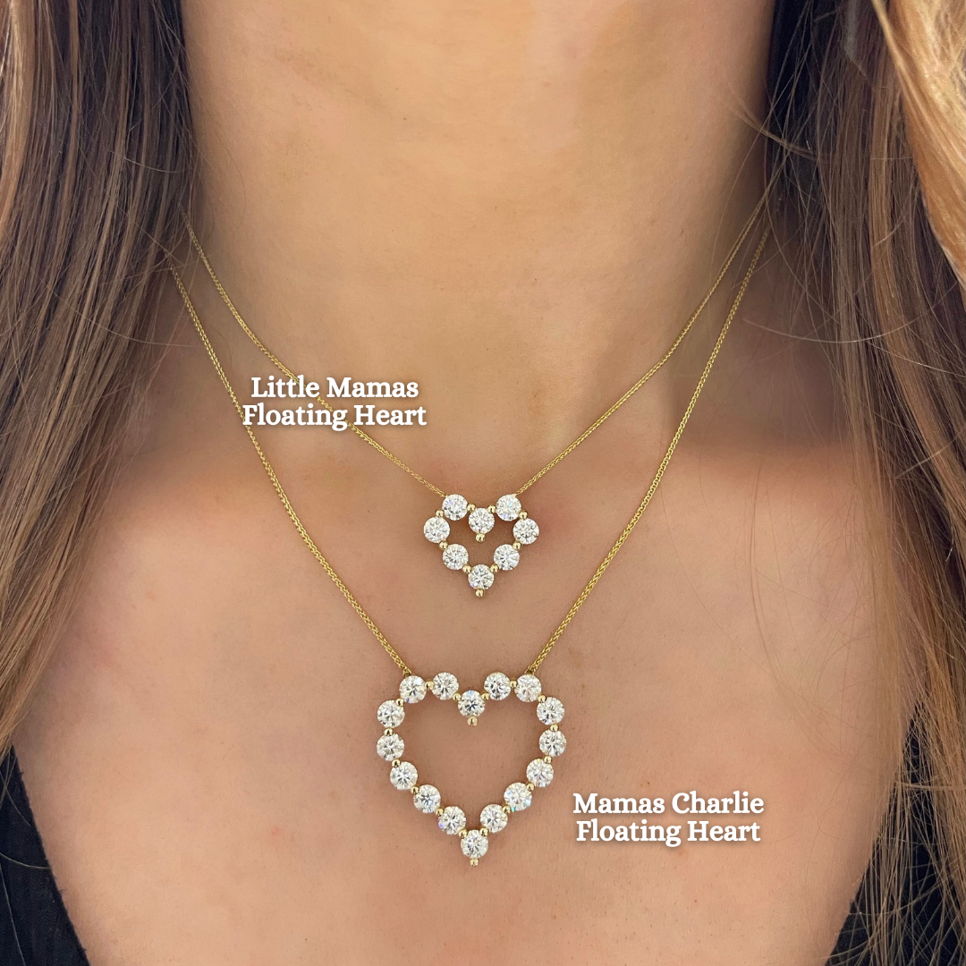 Little Mamas Charlie Cloud® Floating Diamond Heart Necklace 1.92 ctw
