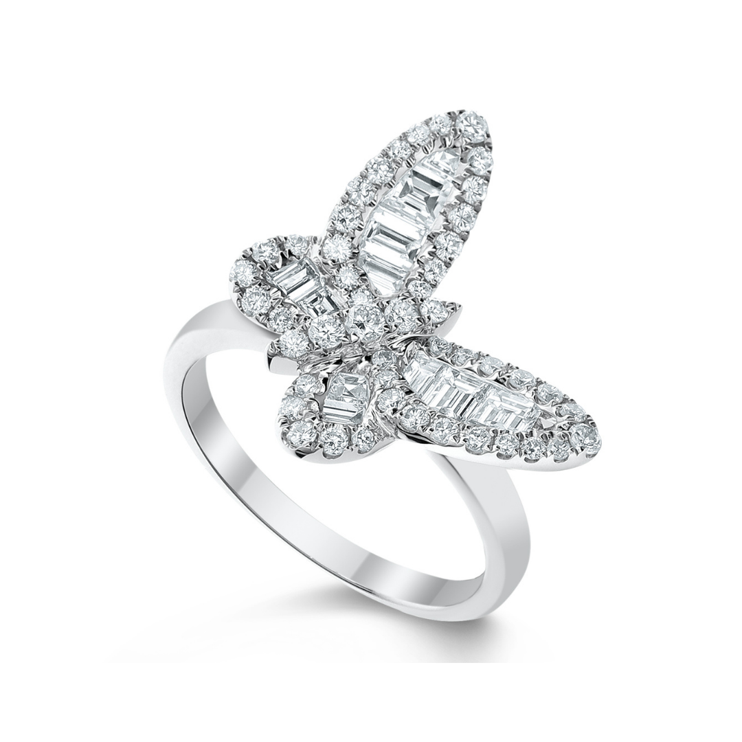 Mini Ophelia Single Baguette Butterfly Ring – RWFJ Mini Ophelia Single Baguette Butterfly Ring – RWFJ