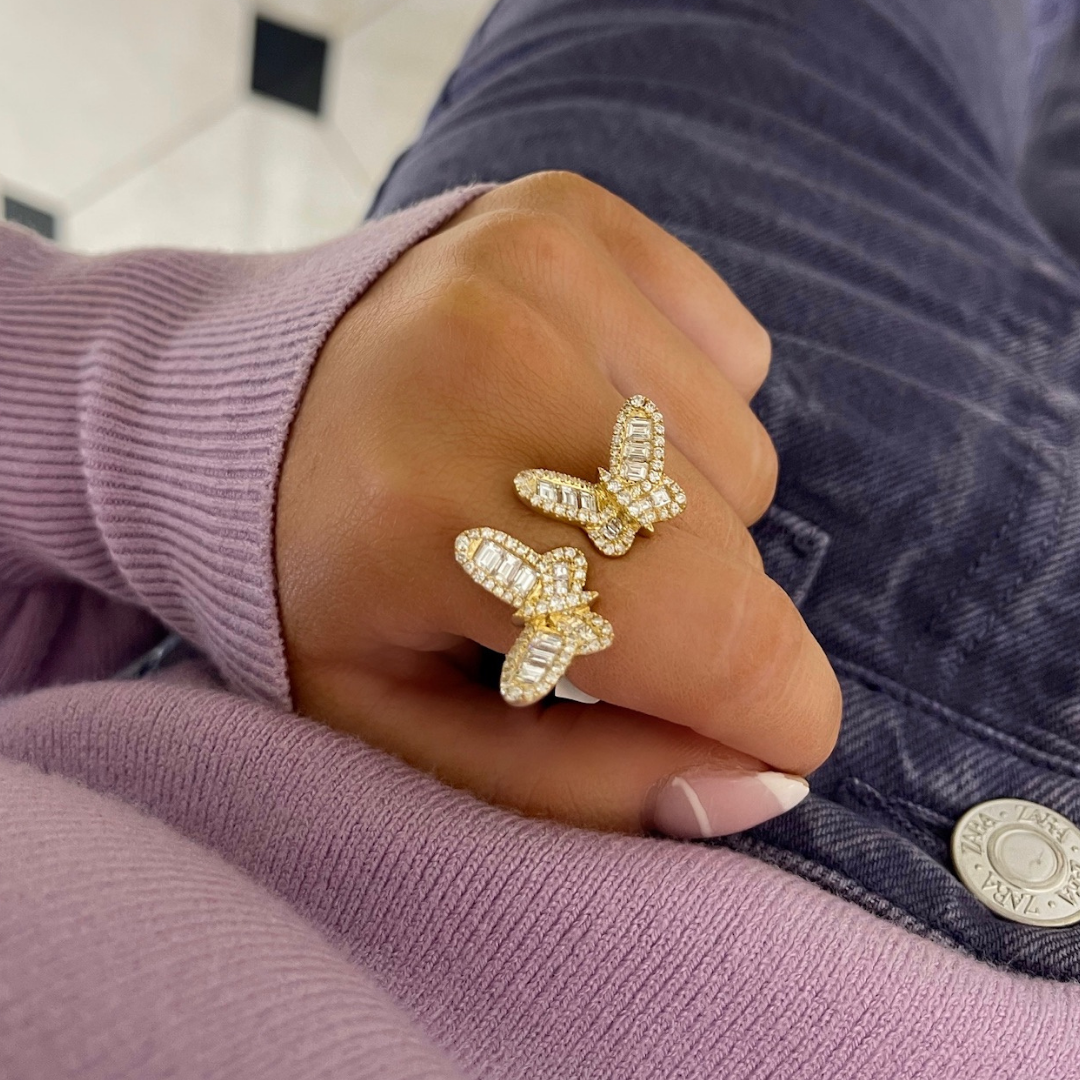 Ophelia Baguette Butterfly Ring