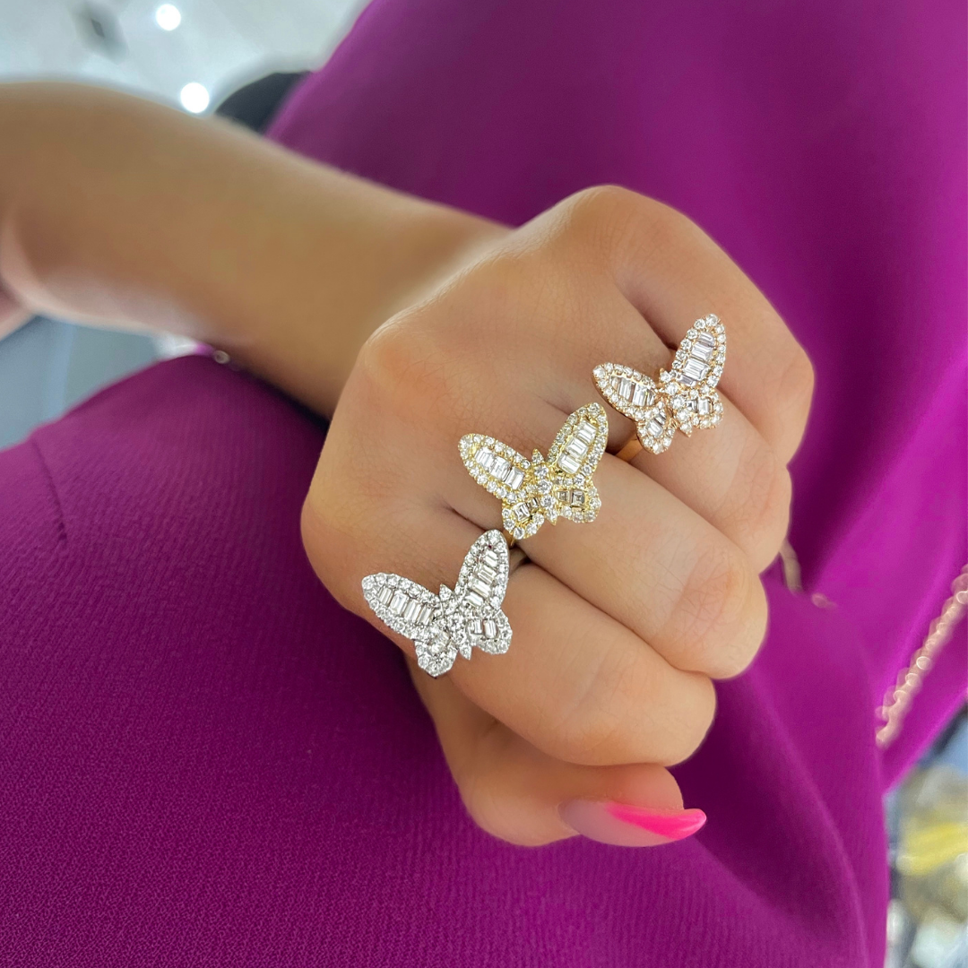 Mini Ophelia Single Baguette Butterfly Ring
