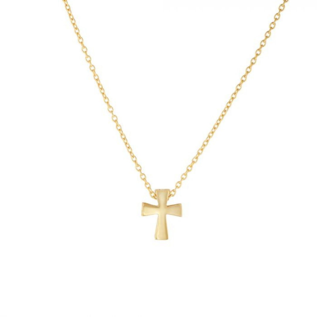 Gold cross necklace dainty on sale