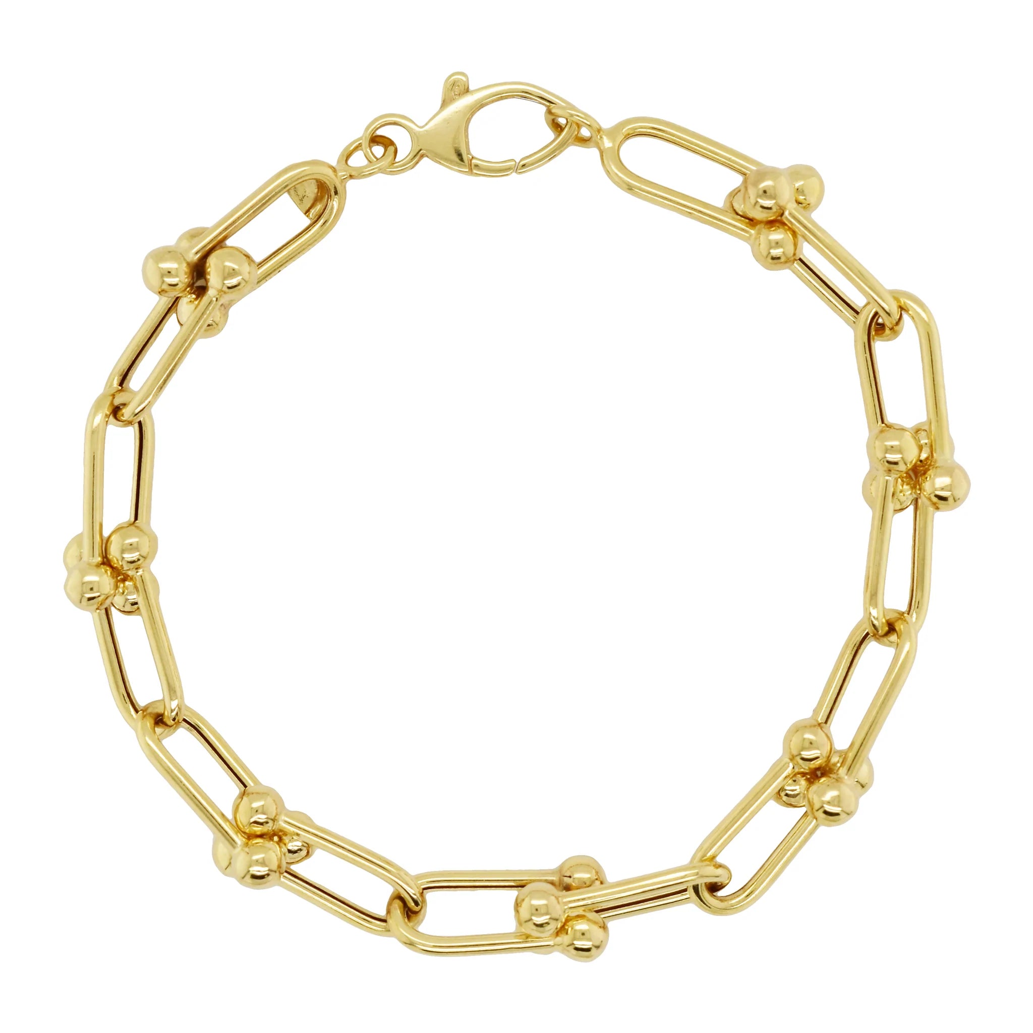 Womens 18k Link Bracelet Hardware Chain Bracelet Golden Bracelet Hardware  Link Bracelet