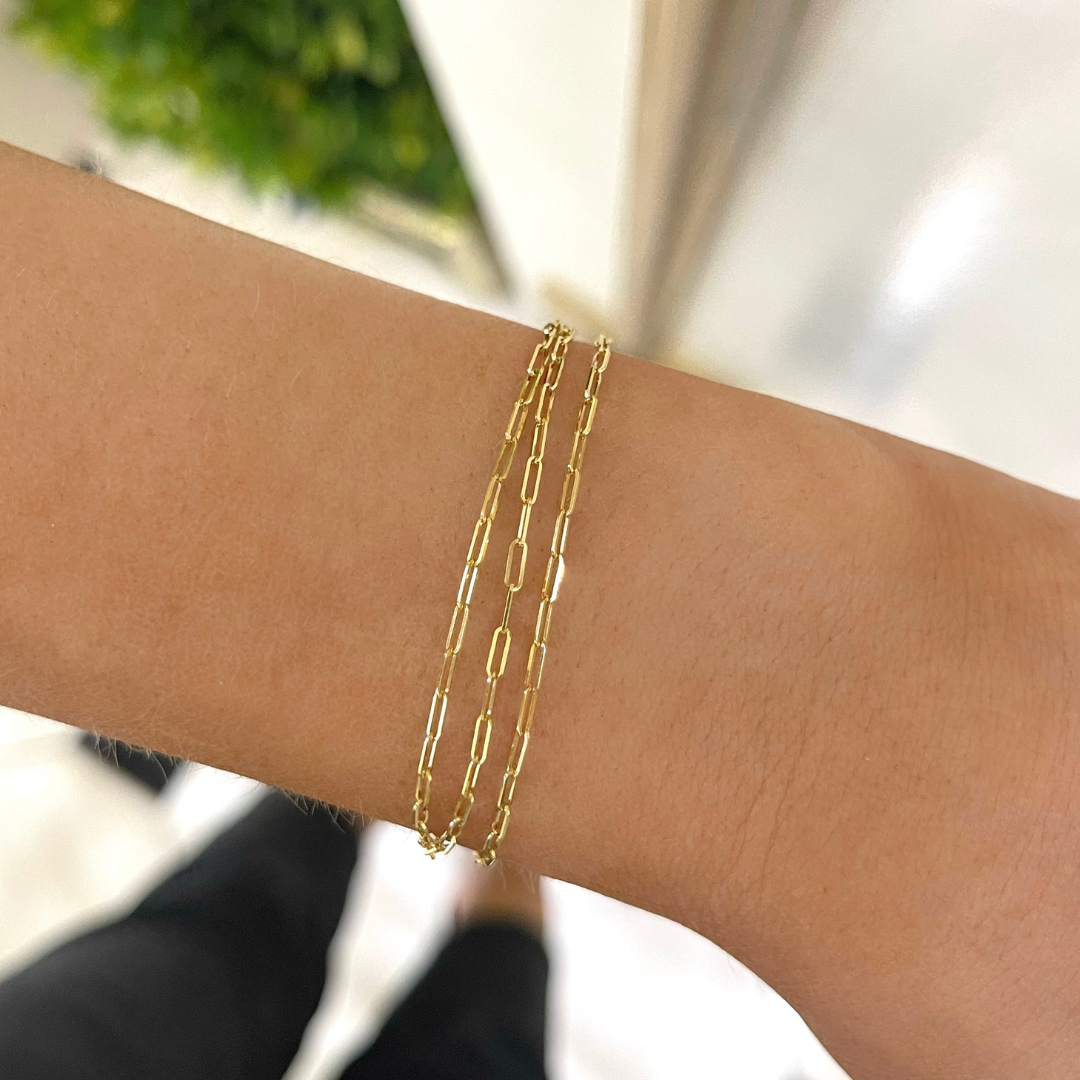 1.5mm Paperclip Chain With Adjustable Sliding Bead