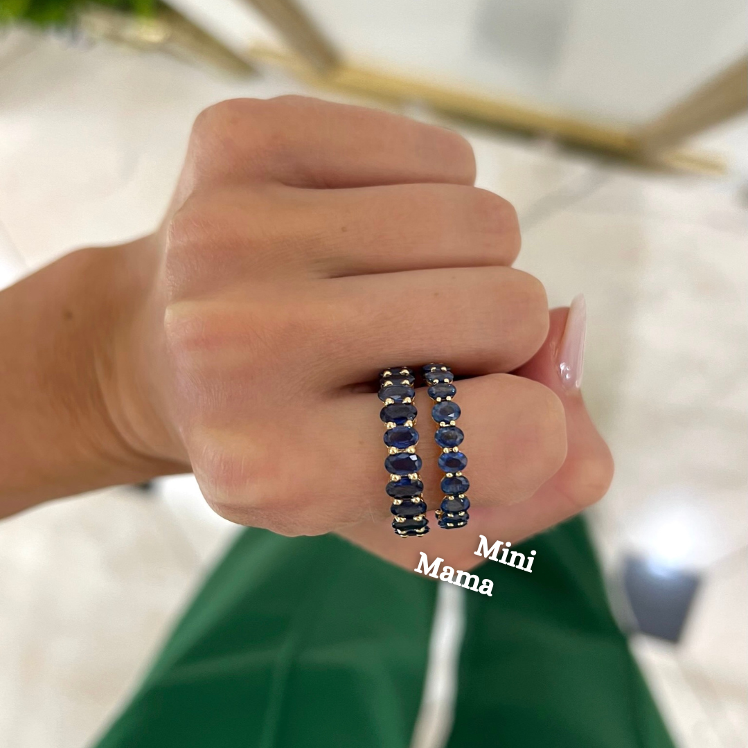 Blue Sapphire Oval Eternity Bands