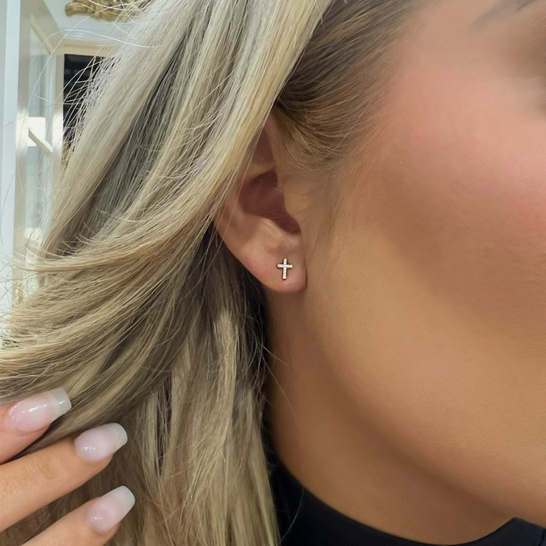 Esther Tiny Cross Studs