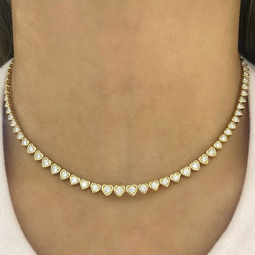 Tennis necklace 2025 yellow gold