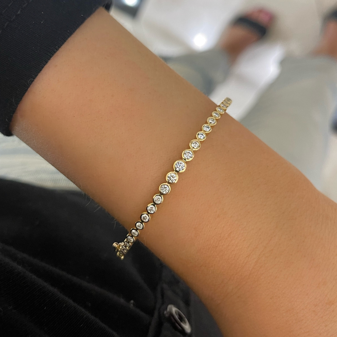 Milly Graduated Bezel Diamond Bangle Bracelet
