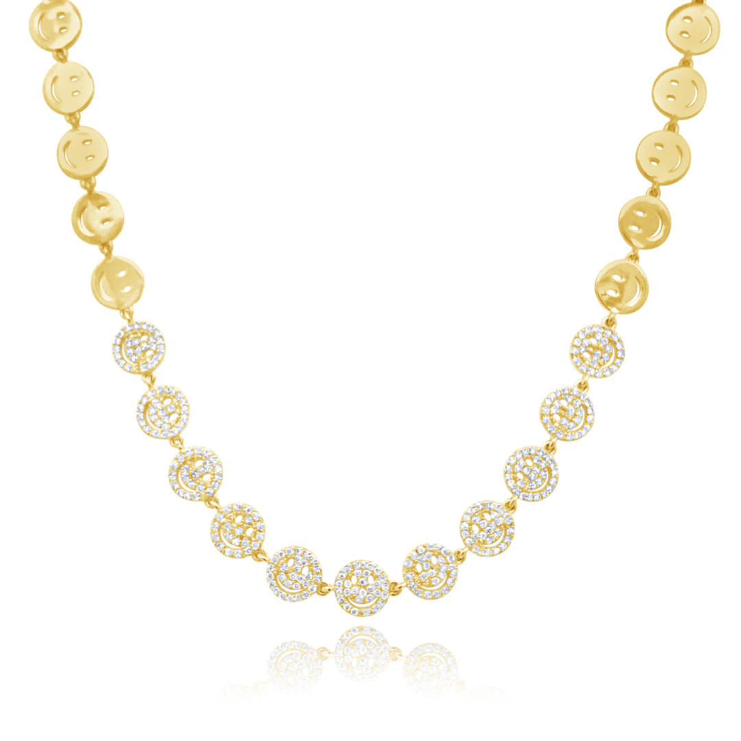 Little Drew Smiley Pave Diamond Necklace