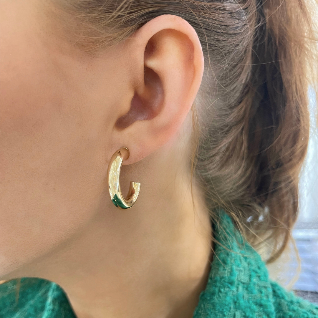 Jade Tube Hoops 15mm