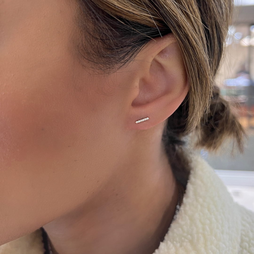 Zoey Single Row Diamond Stud Earrings