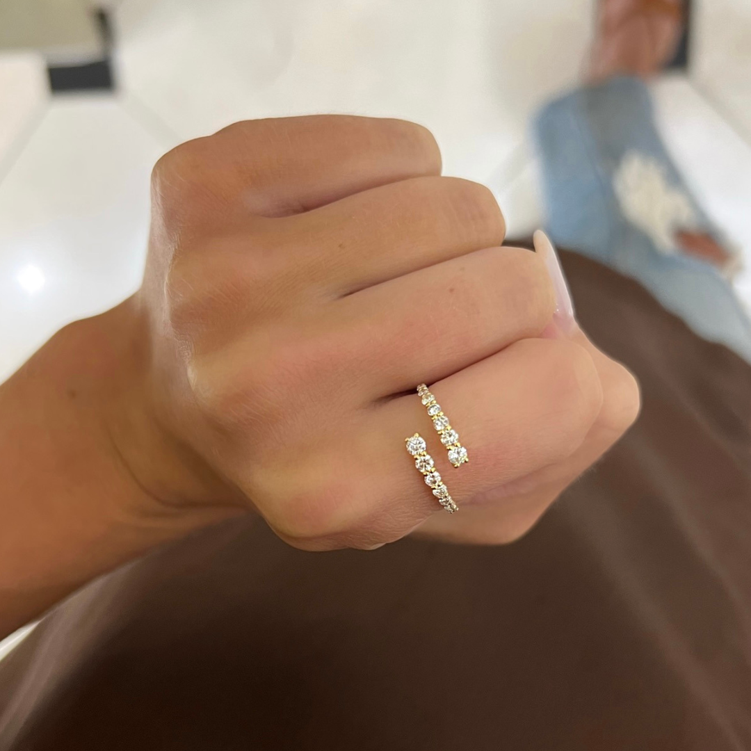 Little Misha Graduated Diamond Crossover Ring