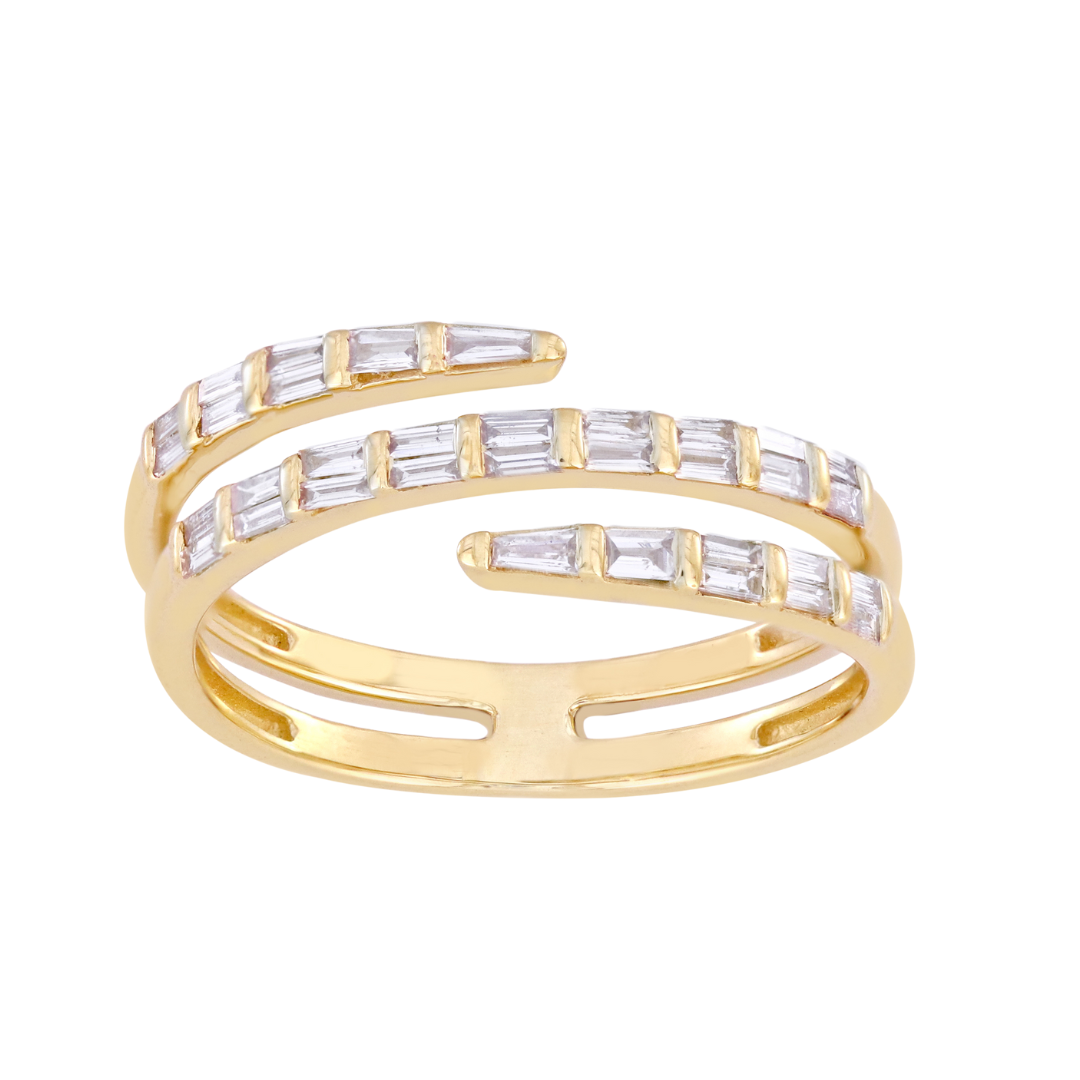 West Baguette Crossover Ring