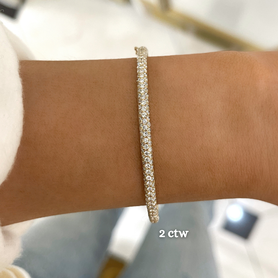 Adalyn Pave Diamond Bangle Bracelet 2.00 ctw & 3.00 ctw