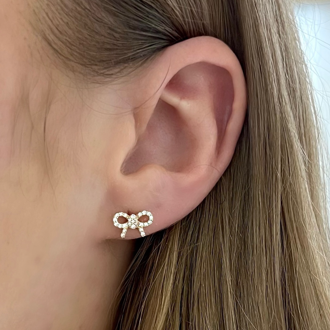 Bow Earrings, orecchini in argento con fiocco per donna, gioielli da donna Bow Earrings, orecchini in argento con fiocco per donna, gioielli da donna
