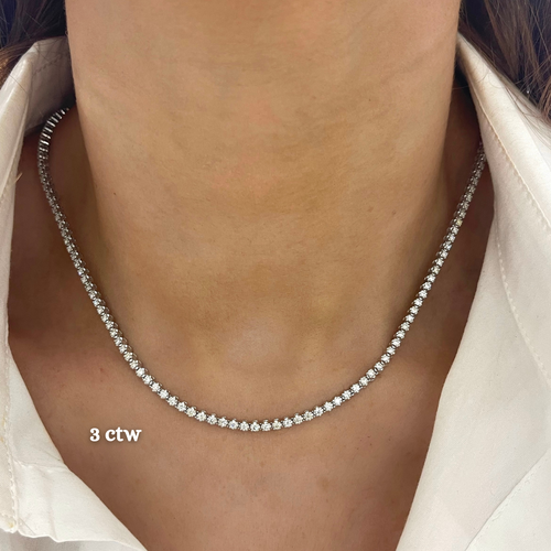 Buttercup Diamond Scalloped Tennis Necklace