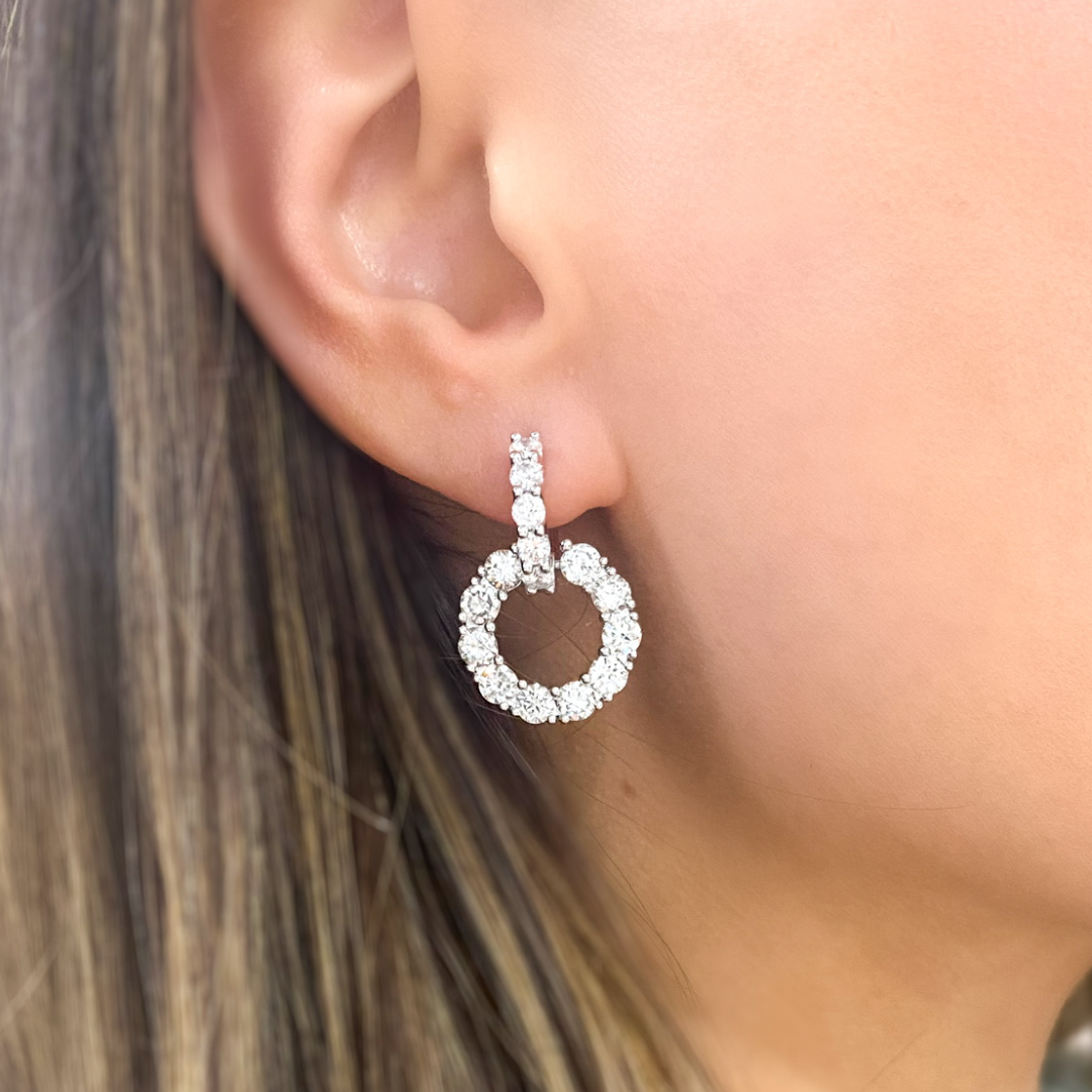 JOSEPHINE DROP SILVER DIAMOND EARRINGS