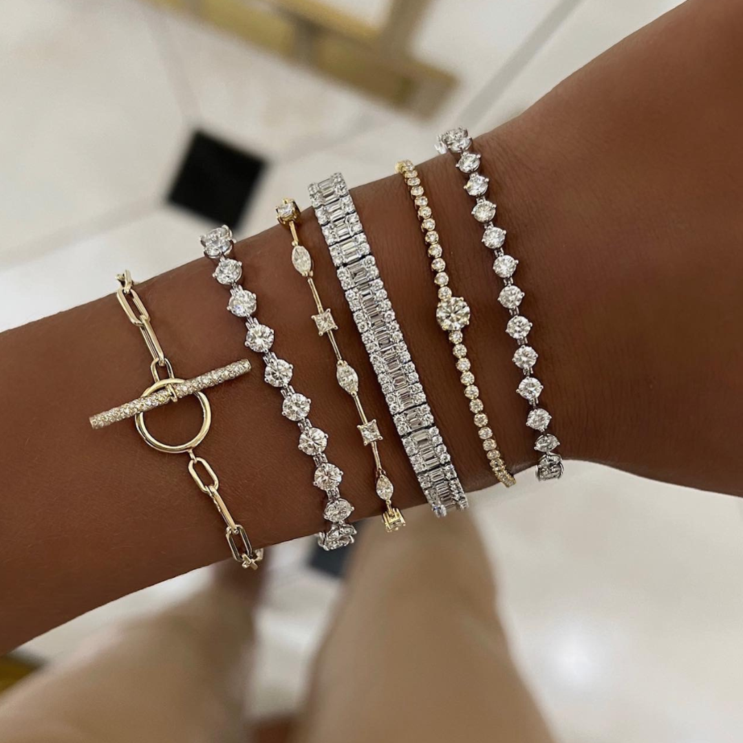 Cosmo Multi-Shape Floating Diamond Tennis Bracelet 2.25 ctw