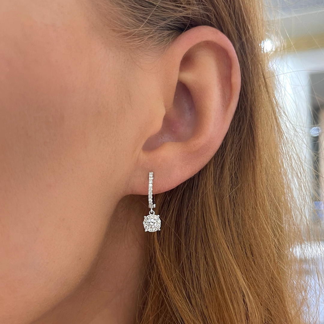 Illusion diamond stud earrings deals