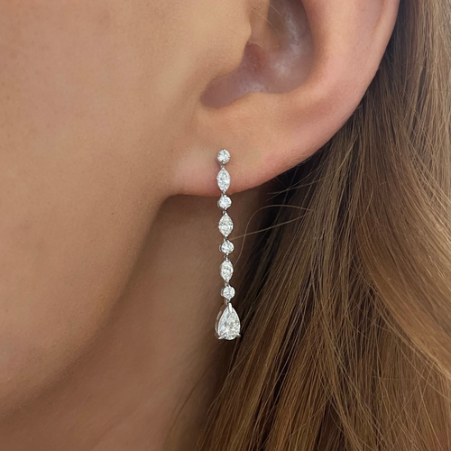 Dutton Diamond Pear Dangle Stud Earrings