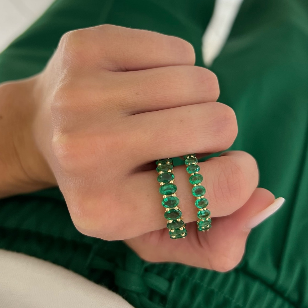 Emerald Oval Eternity Bands