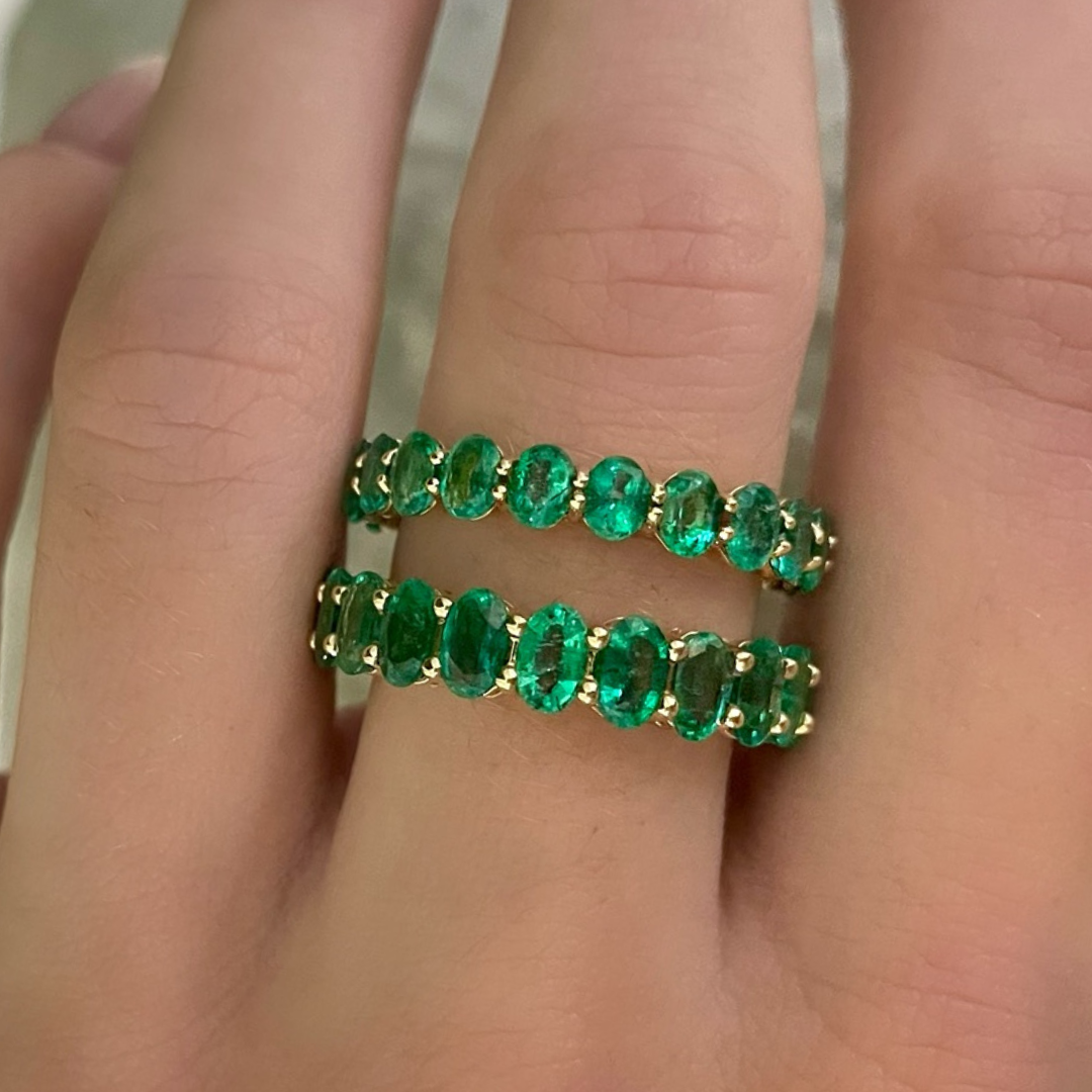 Green emerald eternity band deals