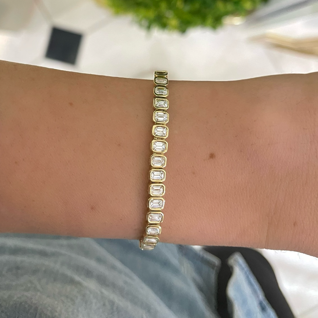 Gatz Emerald Cut Bezel Tennis Bracelet 1.64 ctw