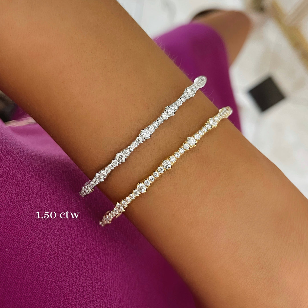 Genevieve Diamond Bangle Bracelet 1.50 ctw & 3.25 ctw