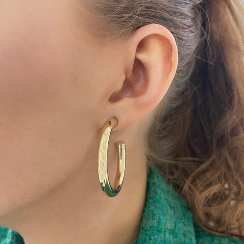 Jade Tube Hoops 30mm