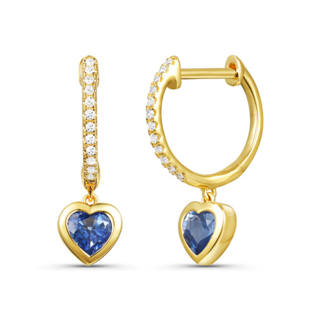 Kait Dainty Heart Drop Huggie Earrings