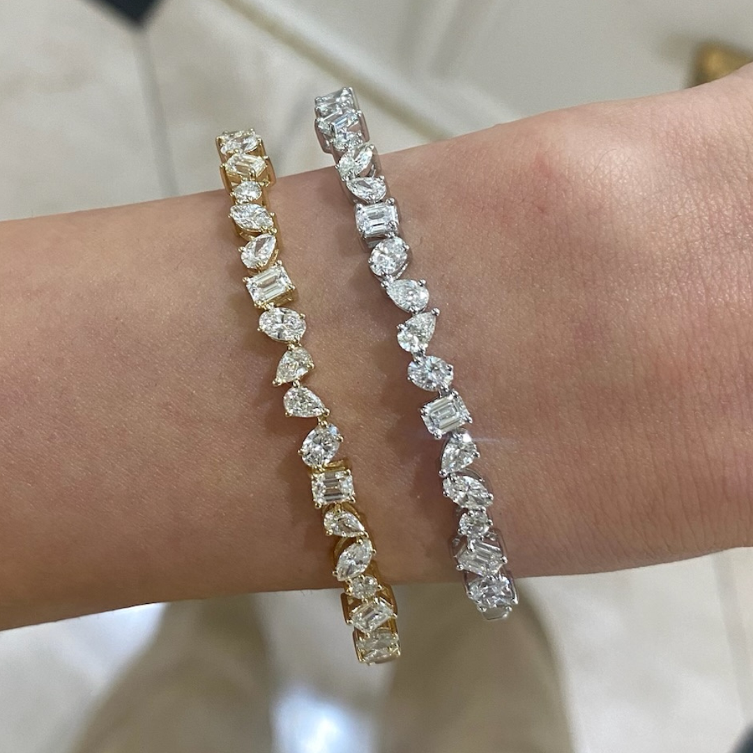 Multi shape diamond bracelet deals