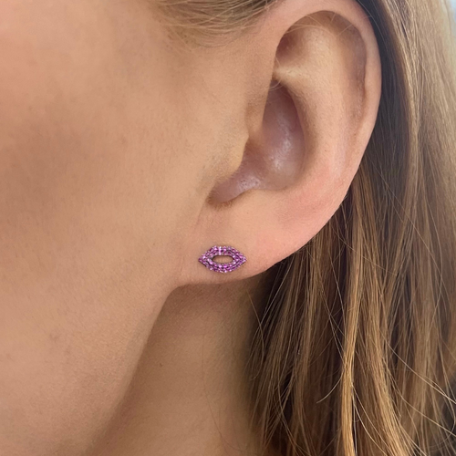 Kiss Kiss Ruby Lips Stud Earrings
