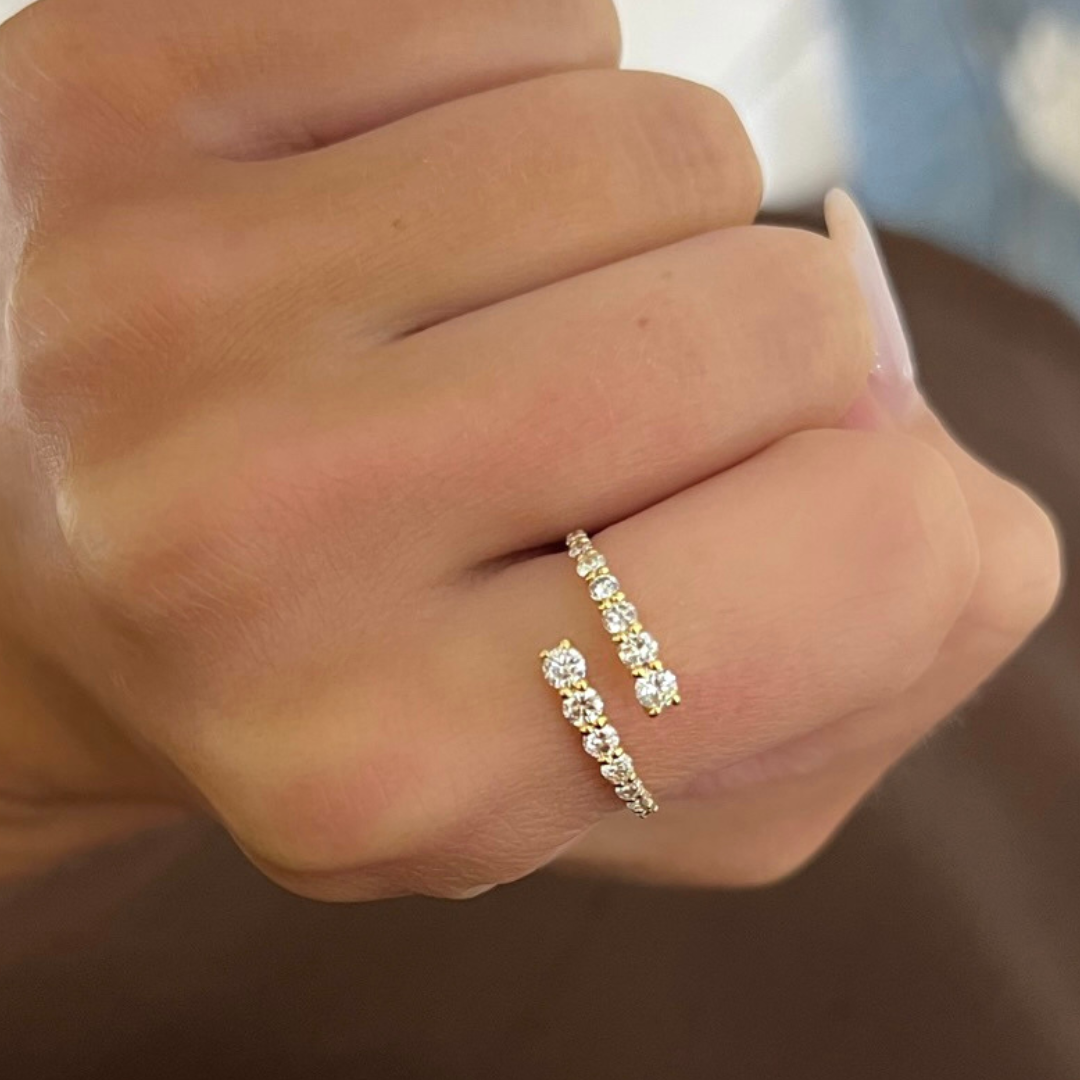 Little Misha Graduated Diamond Crossover Ring