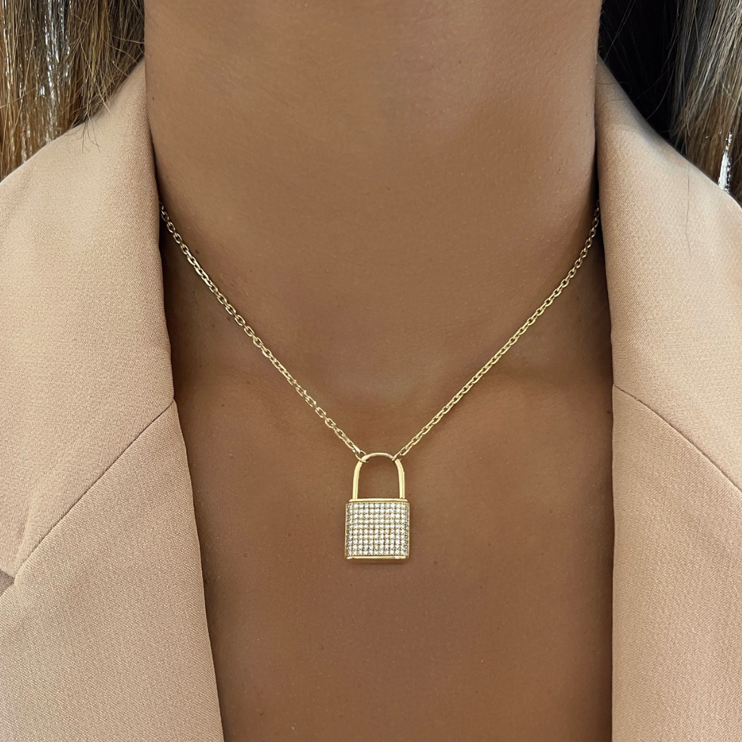 Lockdown Pave Diamond Necklace