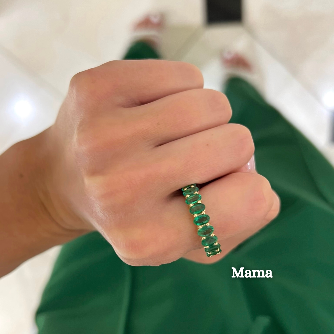 Emerald Oval Eternity Bands