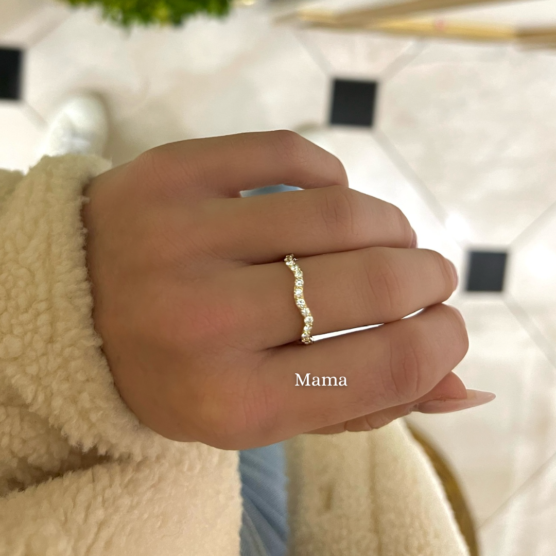 Wavy Diamond Eternity Stacking Bands