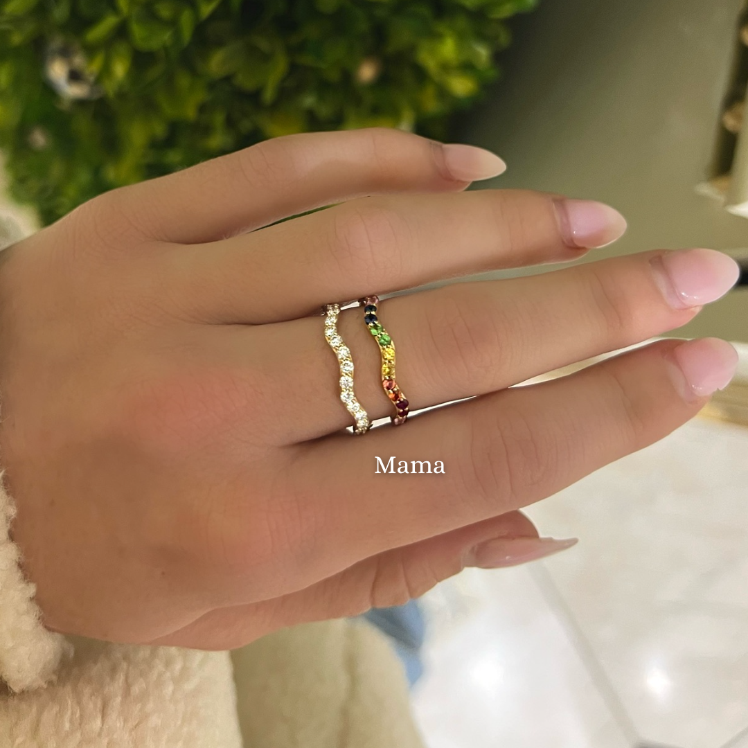 Wavy Diamond Eternity Stacking Bands