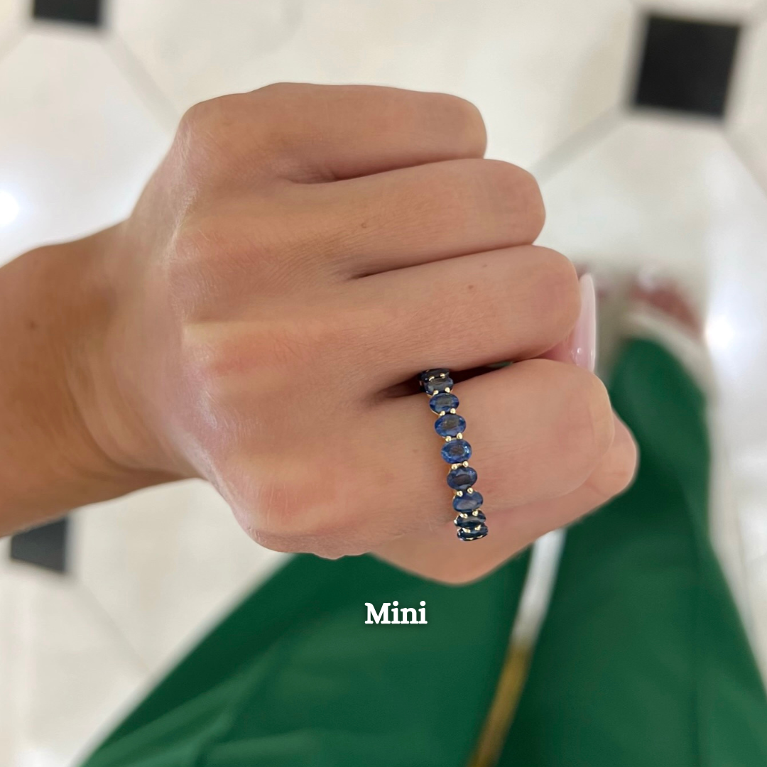 Blue Sapphire Oval Eternity Bands