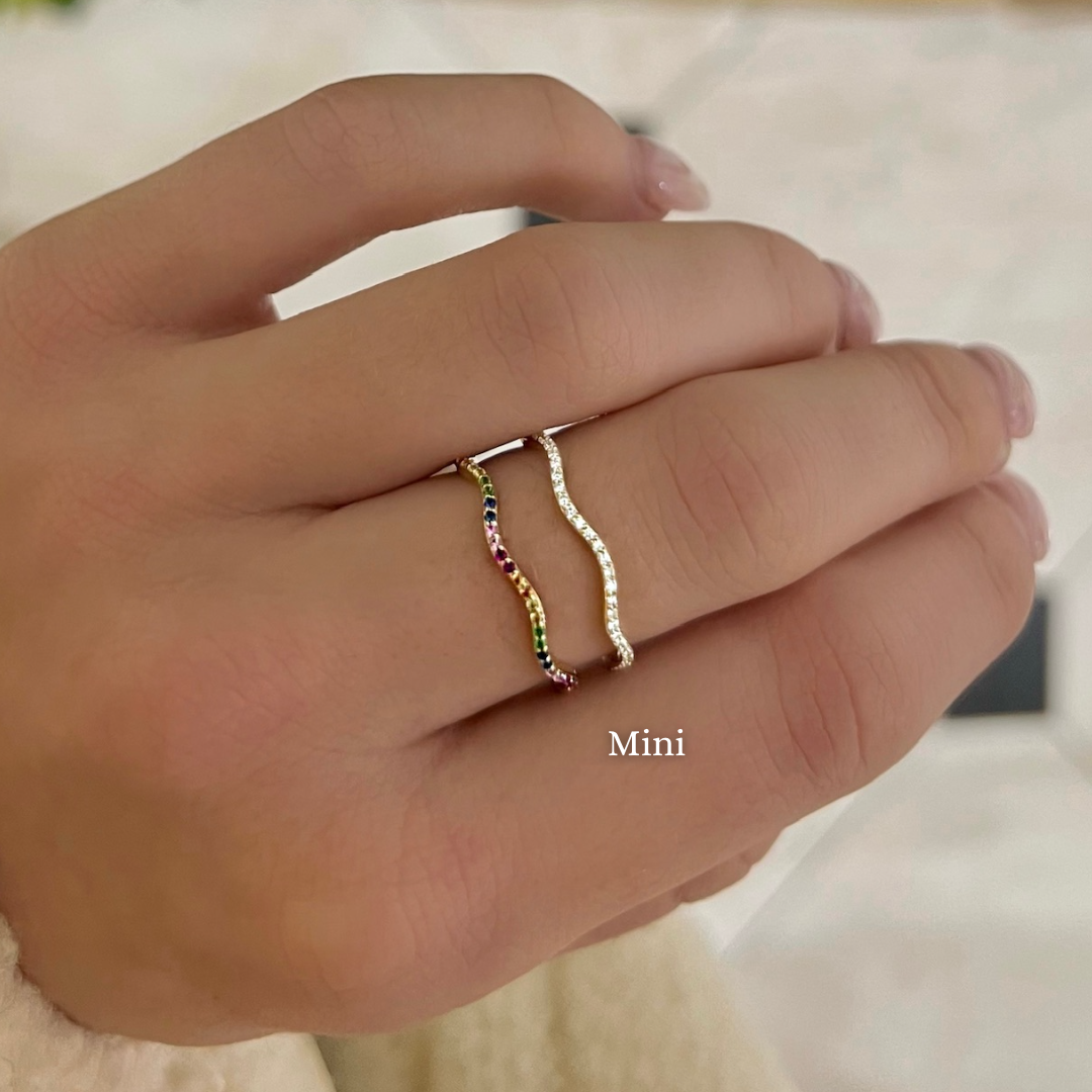 Wavy Diamond Eternity Stacking Bands