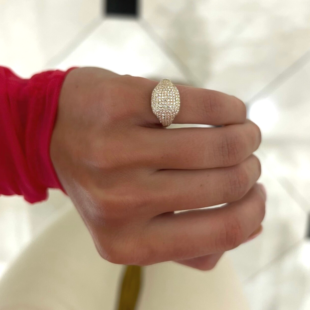 Peyton Pave Diamond Signet Ring