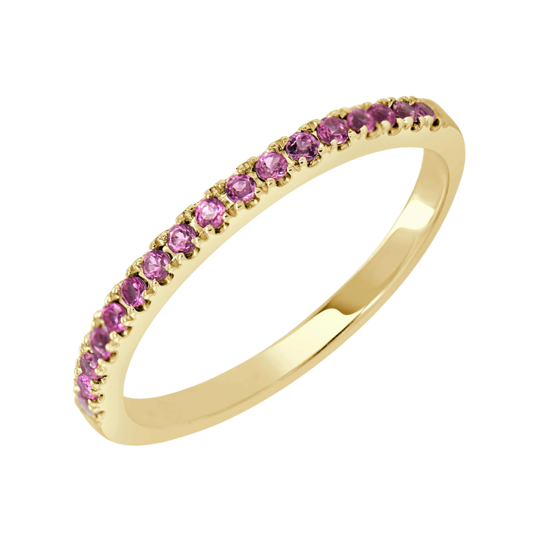 Birthstone Halfway Stacking Band Ring