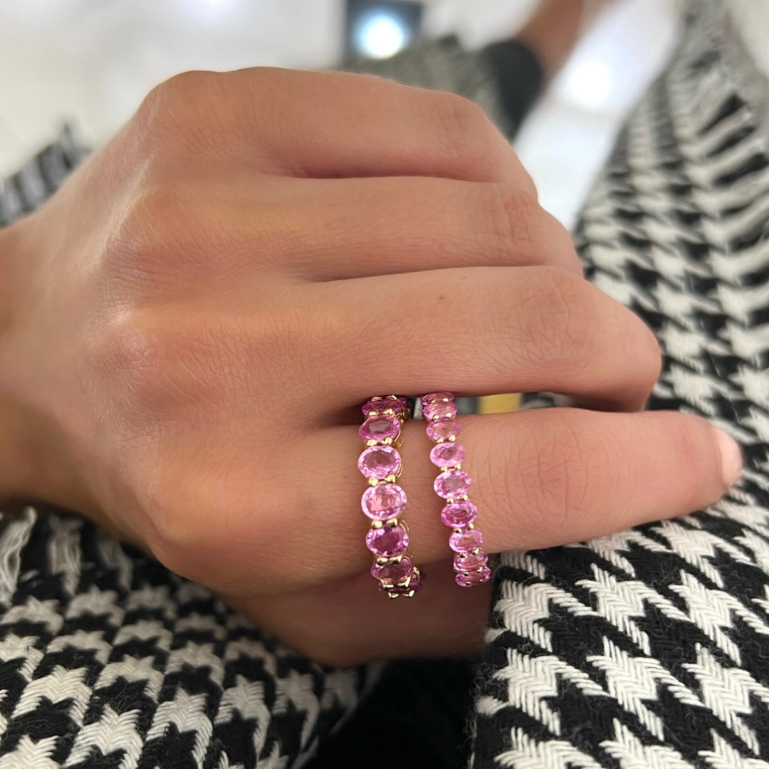 Pink Sapphire Oval Eternity Bands RW Fine Jewelry