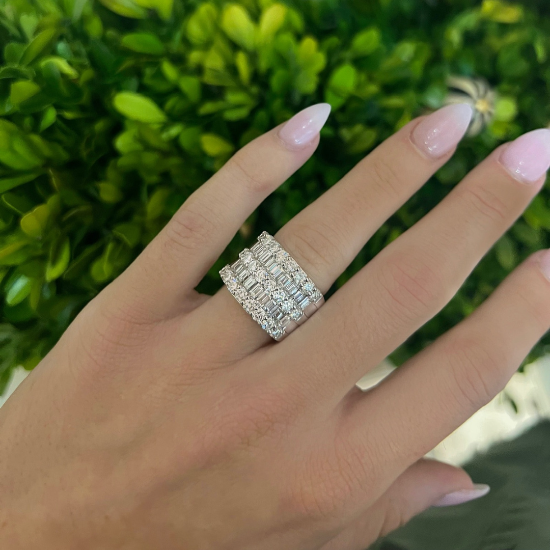 Double Gianna Baguette Diamond Ring 3.64 ctw