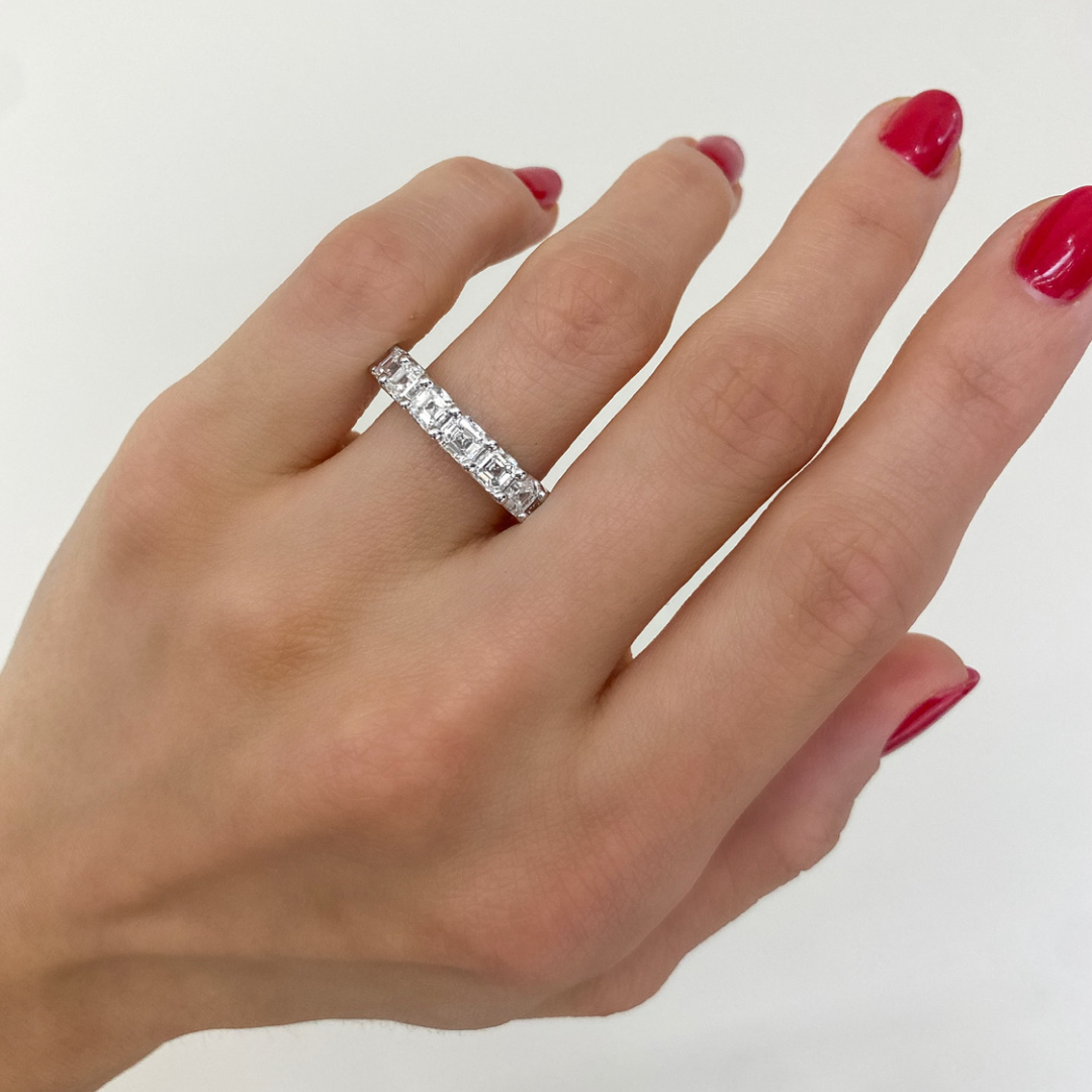 Helena Asscher Cut Diamond Band 2.50 ctw