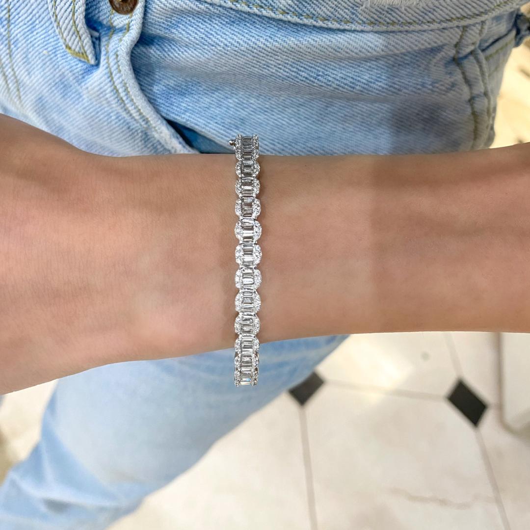 Lilium Tapered Baguette Diamond Bangle 2.30 ctw