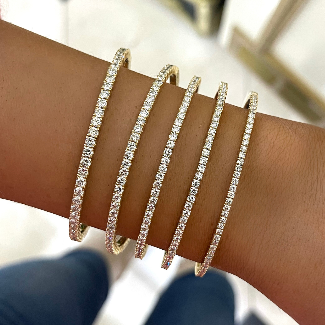 Rory Flexible Diamond Tennis Bangle Bracelet RW Fine Jewelry