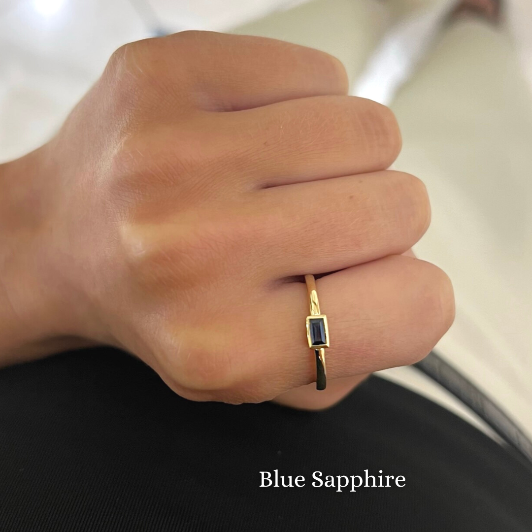 Trina Gemstone Baguette Bezel Ring