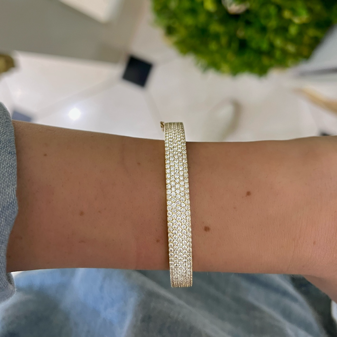 Liv Five Row Diamond Bangle Bracelet 3.50 ctw