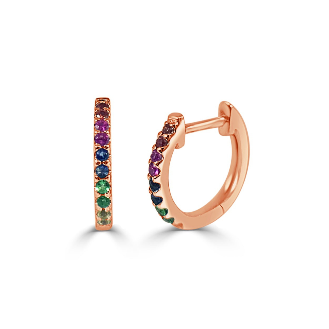 Over The Rainbow Sapphire Huggies 10mm