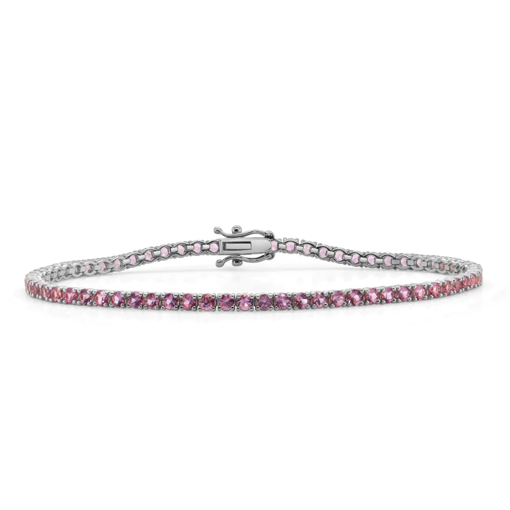 Pink Sapphire Tennis Bracelet 4.21 ctw